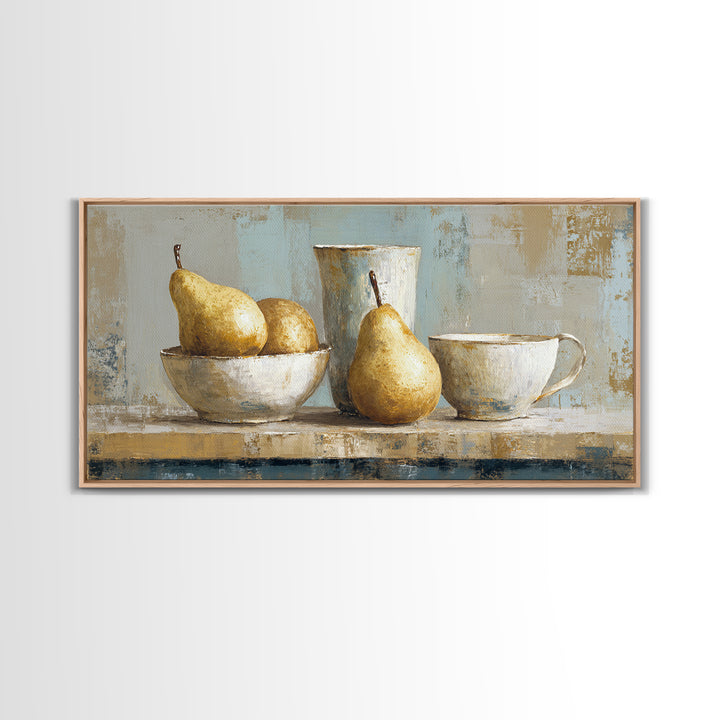 Classic Pear Still Life for Cozy Hospitality Canvas Print, Guest Bedroom Art, Home, Bedroom Decor, Guest, Bedroom Wall Art, GBA-2x1-64