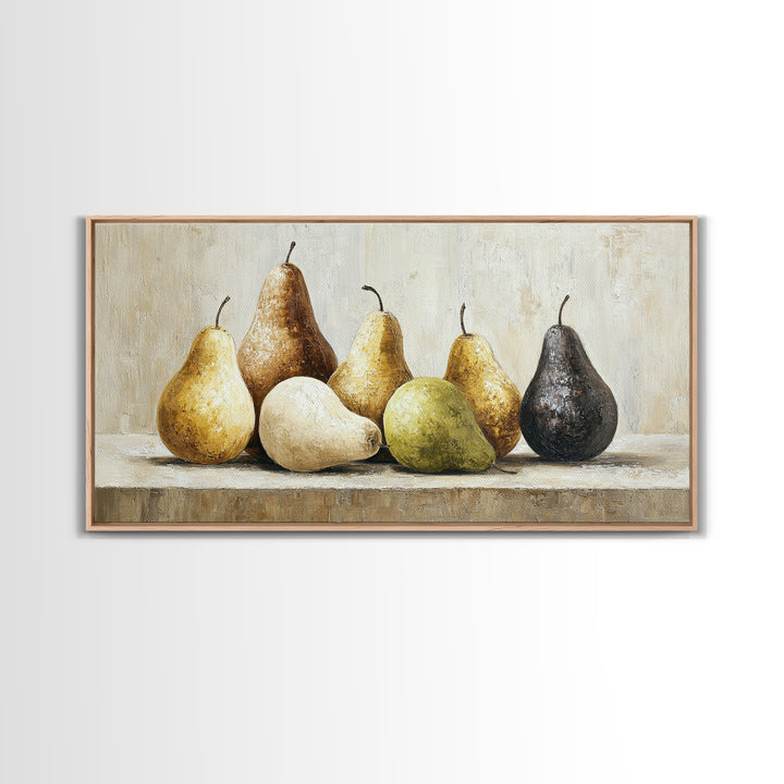Classic Pear Still Life for Cozy Hospitality Framed Canvas Print, Guest Bedroom Art, New Home Gift, Bedroom Decor, Guest, GBA-2x1-88