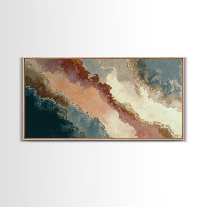 Gentle Rain over Distant Hills Framed Canvas Print, Guest Bedroom Art, Printable Art, Bedroom Decor, Oil Painting, Guest, GBA-2x1-92