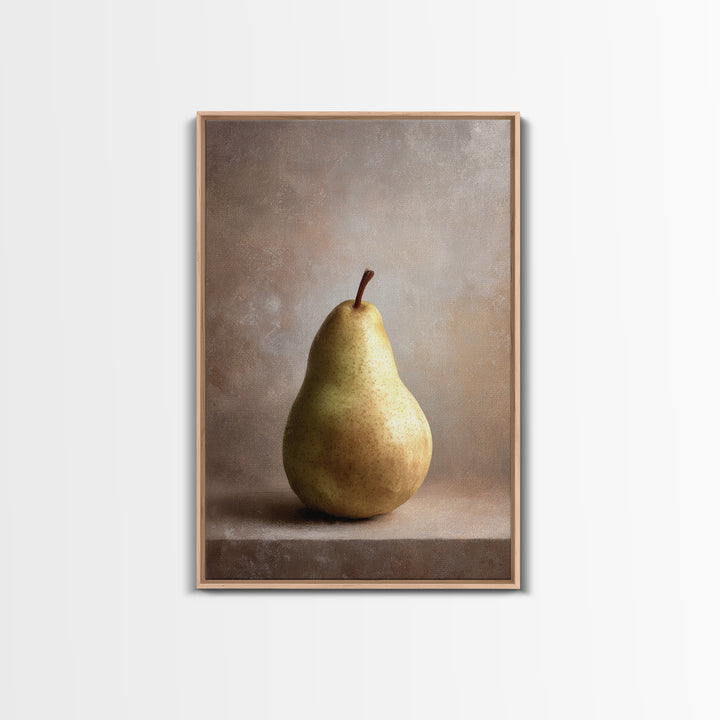 Classic Pear Still Life for Cozy Hospitality Framed Canvas Print, Guest Bedroom Art, Art Print, Bedroom Decor, Fine Art, Guest, GBA-2x3-100