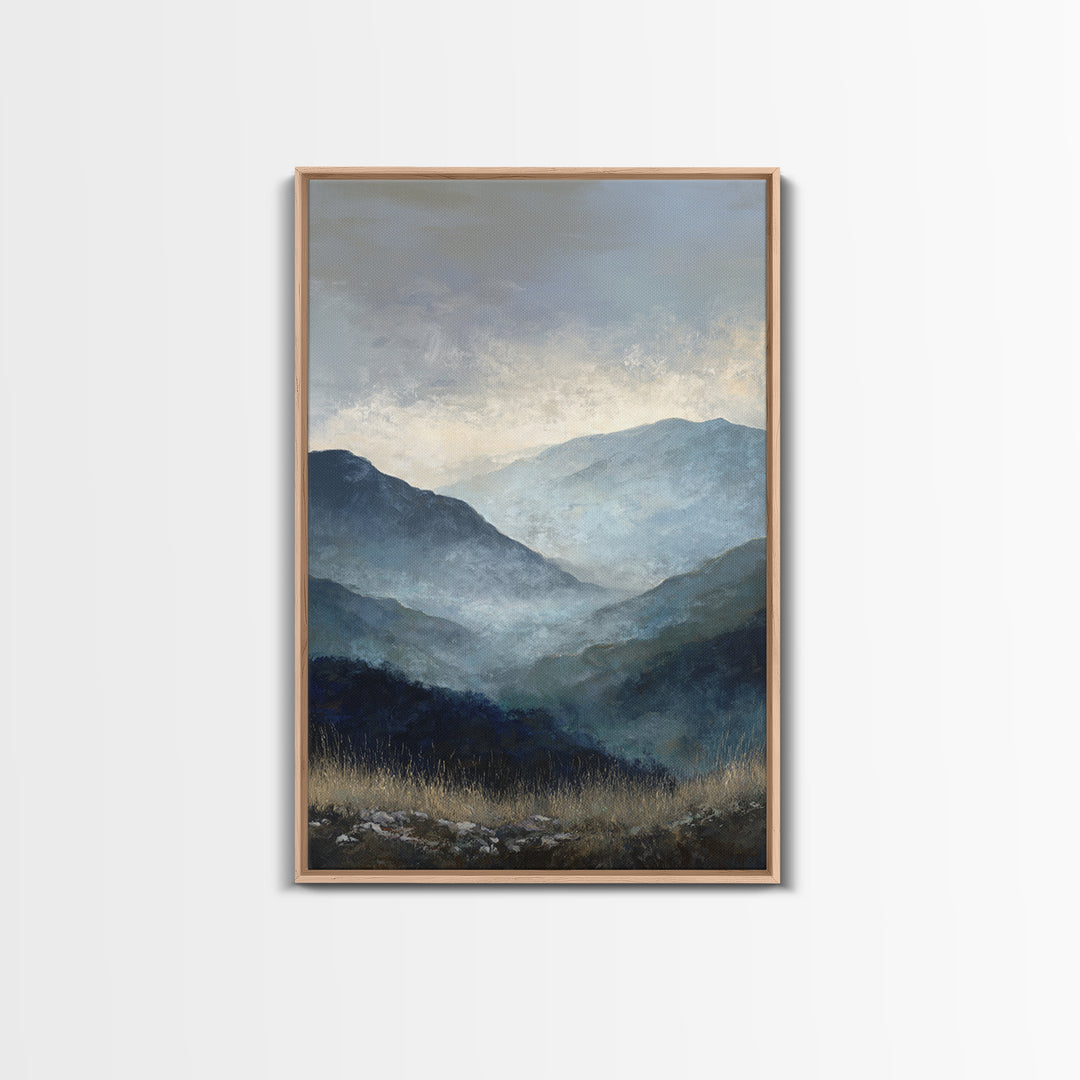 Soft Mountain Horizon Canvas Print, Guest Bedroom Art, Gallery Decor, Bedroom Decor, Oil Painting, Guest, Contemporary Art, GBA-2x3-15