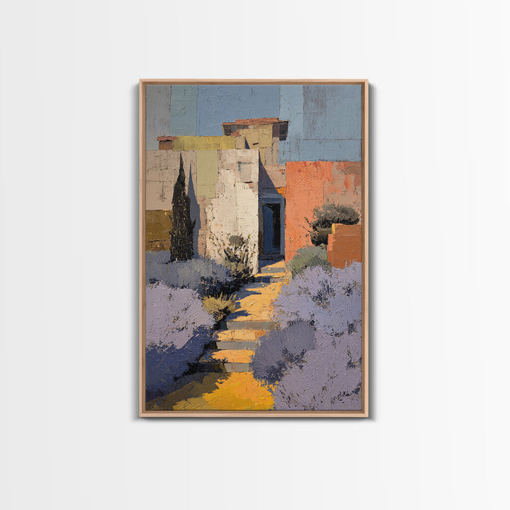 Lavender Field under Pale Sky Framed Canvas Print, Guest Bedroom Art, Farmhouse Wall Art, Bedroom Decor, Fine Art, Guest, GBA-2x3-3