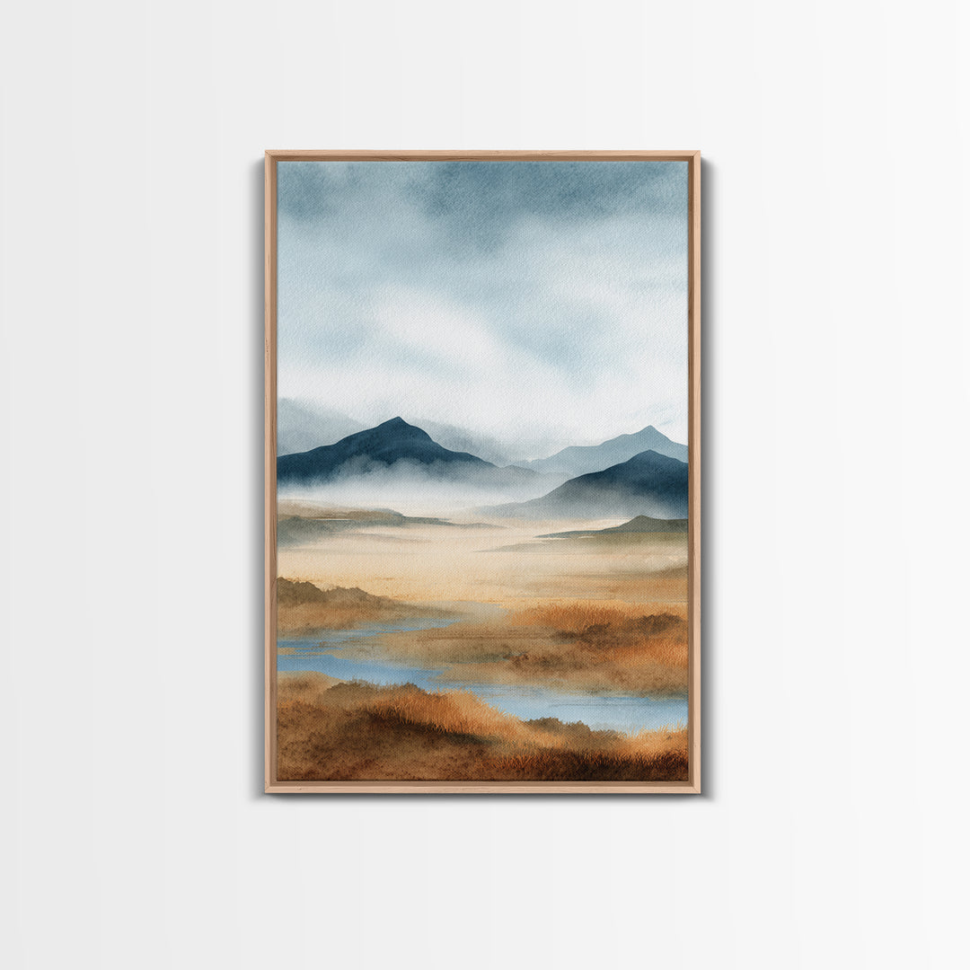 Soft Mountain Horizon Canvas Print, Guest Bedroom Art, Minimalist Decor, Bedroom Decor, Fine Art, Guest, Digital Print, GBA-2x3-39