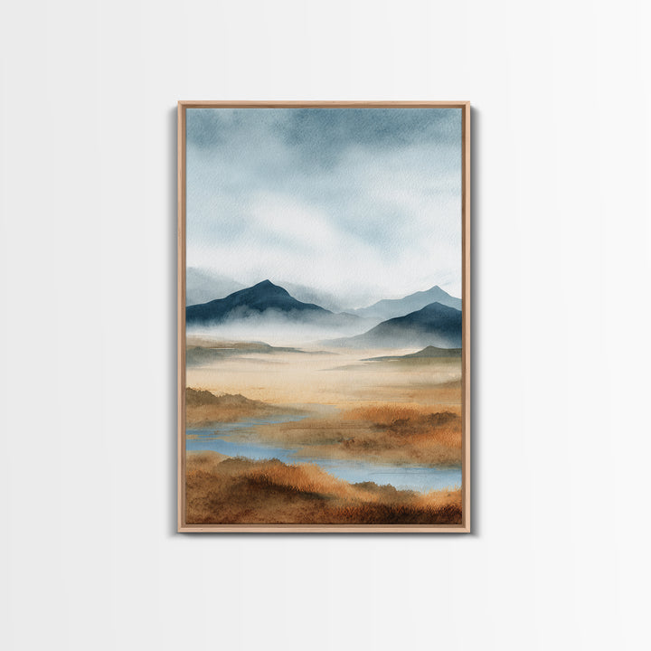 Soft Mountain Horizon Canvas Print, Guest Bedroom Art, Minimalist Decor, Bedroom Decor, Fine Art, Guest, Digital Print, GBA-2x3-39