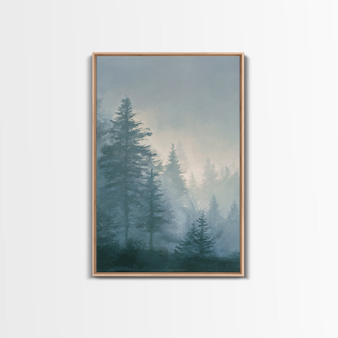 Monochrome Forest Silhouette Framed Canvas Print, Guest Bedroom Art, Bedroom Decor, Fine Art, Guest, Above Bed Decor, GBA-2x3-69