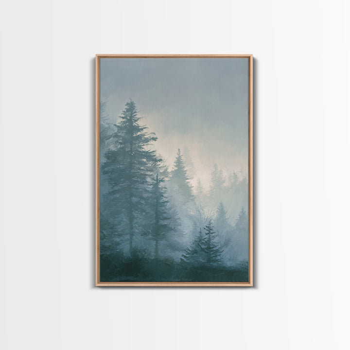 Monochrome Forest Silhouette Framed Canvas Print, Guest Bedroom Art, Bedroom Decor, Fine Art, Guest, Above Bed Decor, GBA-2x3-69