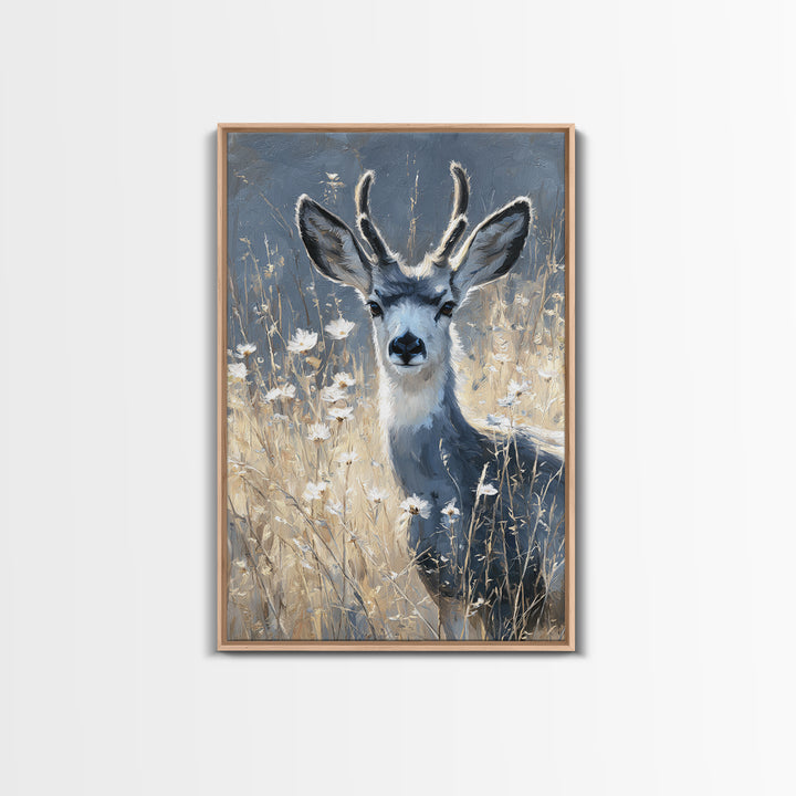Sunlit Meadow with Delicate Flowers Canvas Print, Guest Bedroom Art, Print, Bedroom Decor, Oil Painting, Guest, GBA-2x3-71