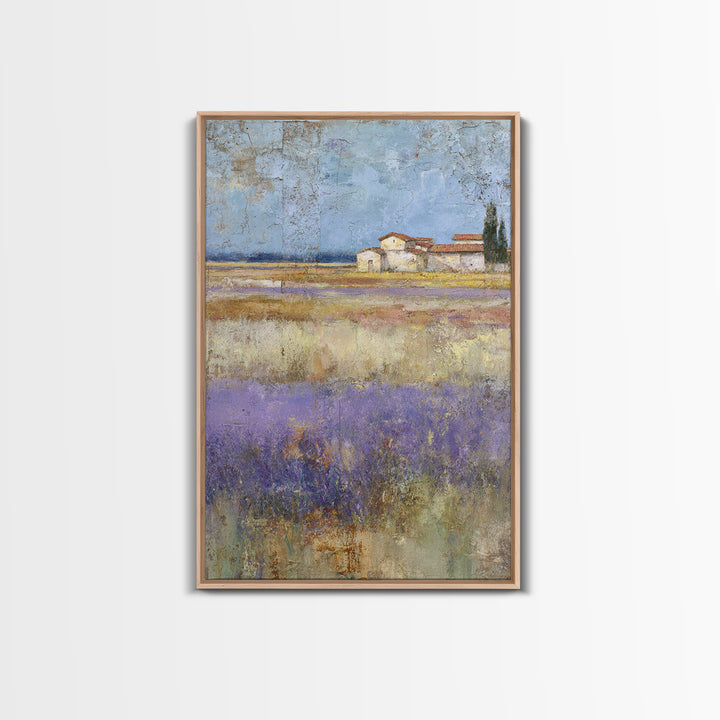 Lavender Field under Pale Sky Framed Canvas Print, Guest Bedroom Art, Home, Bedroom Decor, Fine Art, Guest, Bedroom Wall Art, GBA-2x3-75