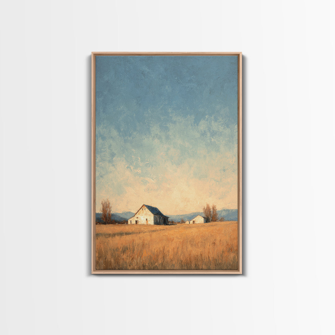 Quiet Horse Pasture at Sunset Canvas Print, Guest Bedroom Art, New Home Gift, Bedroom Decor, Guest, Minimalist Wall Art, GBA-2x3-77