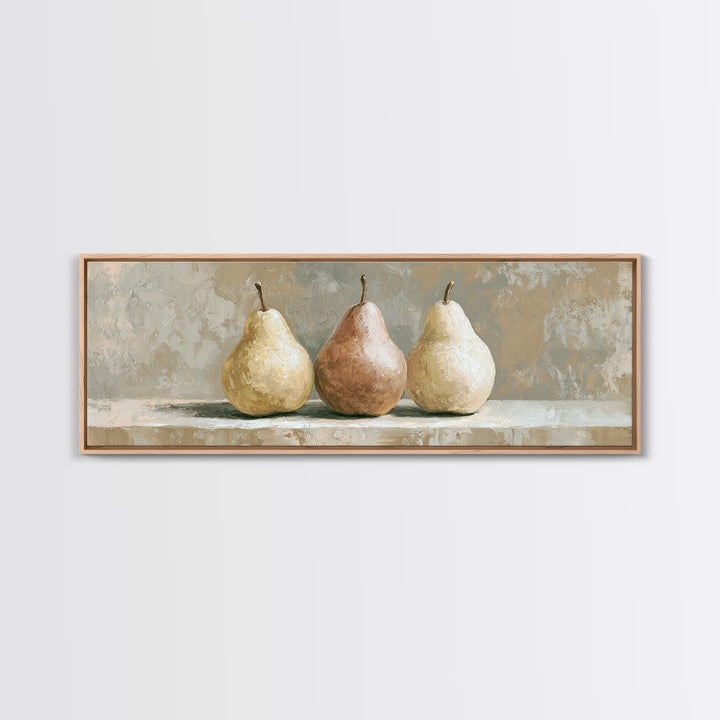 Classic Pear Still Life for Cozy Hospitality Framed Canvas Print, Guest Bedroom Art, Funky Wall Art, Bedroom Decor, Guest, GBA-3x1-12
