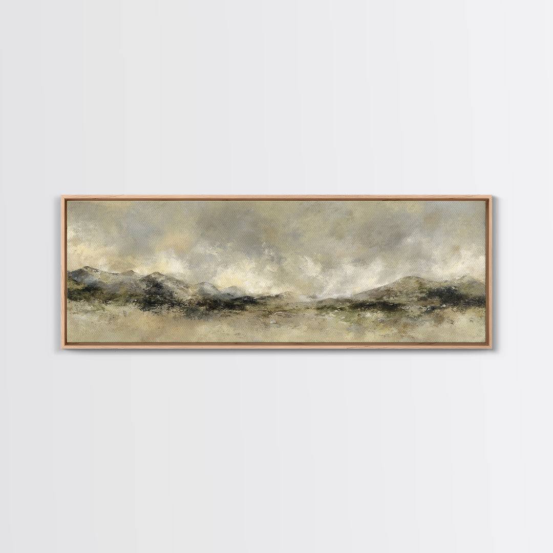 Gentle Rain over Distant Hills Canvas Print, Guest Bedroom Art, Bedroom Wall Art, Bedroom Decor, Fine Art, Guest, Neutral Decor, GBA-3x1-16