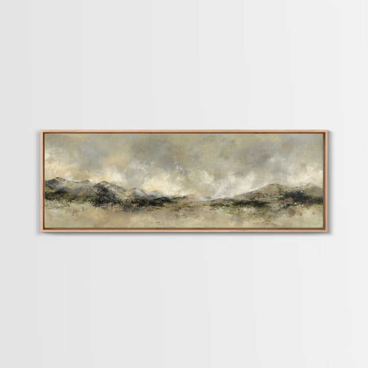 Gentle Rain over Distant Hills Canvas Print, Guest Bedroom Art, Bedroom Wall Art, Bedroom Decor, Fine Art, Guest, Neutral Decor, GBA-3x1-16