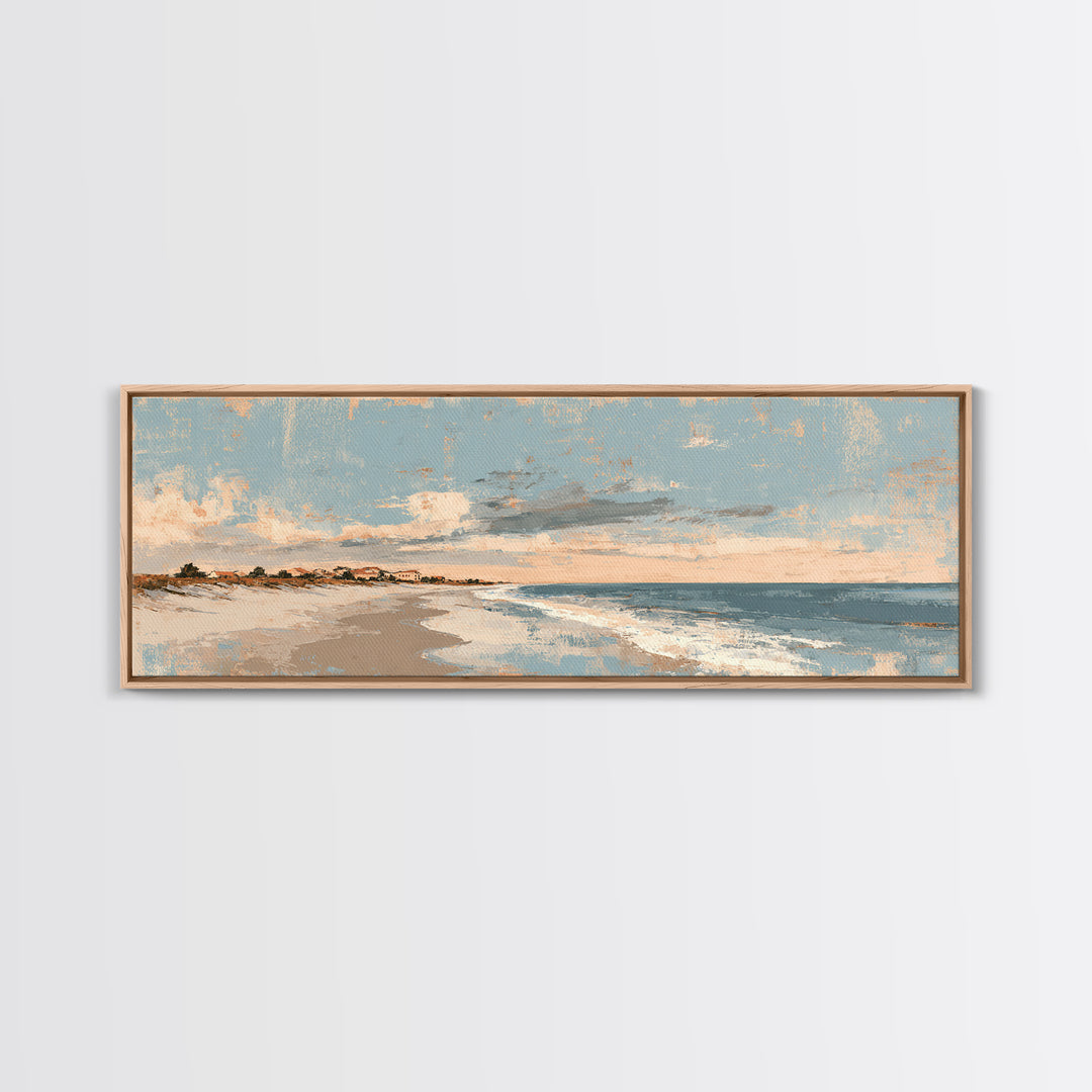 Coastal Dunes in Pale Blue and Sand Canvas Print, Guest Bedroom Art, Living Room Wall Art, Bedroom Decor, Fine Art, Guest, GBA-3x1-21