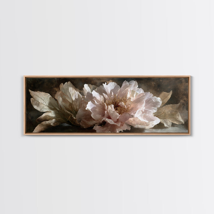 Neutral Peony Painting Canvas Print, Guest Bedroom Art, Bedroom Wall Art, Bedroom Decor, Fine Art, Guest, Neutral Decor, GBA-3x1-25