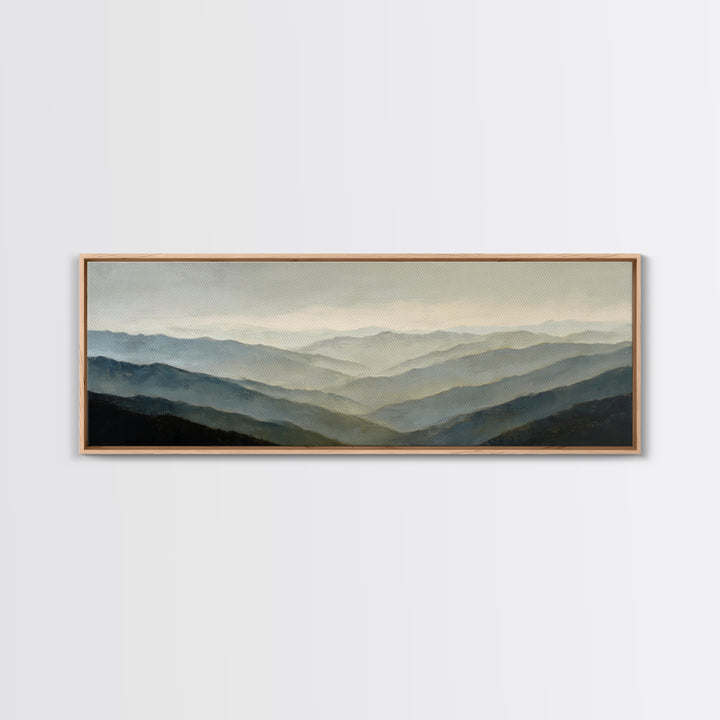Soft Mountain Horizon Framed Canvas Print, Guest Bedroom Art, Wall Decor, Bedroom Decor, Fine Art, Guest, Living Room Decor, GBA-3x1-47