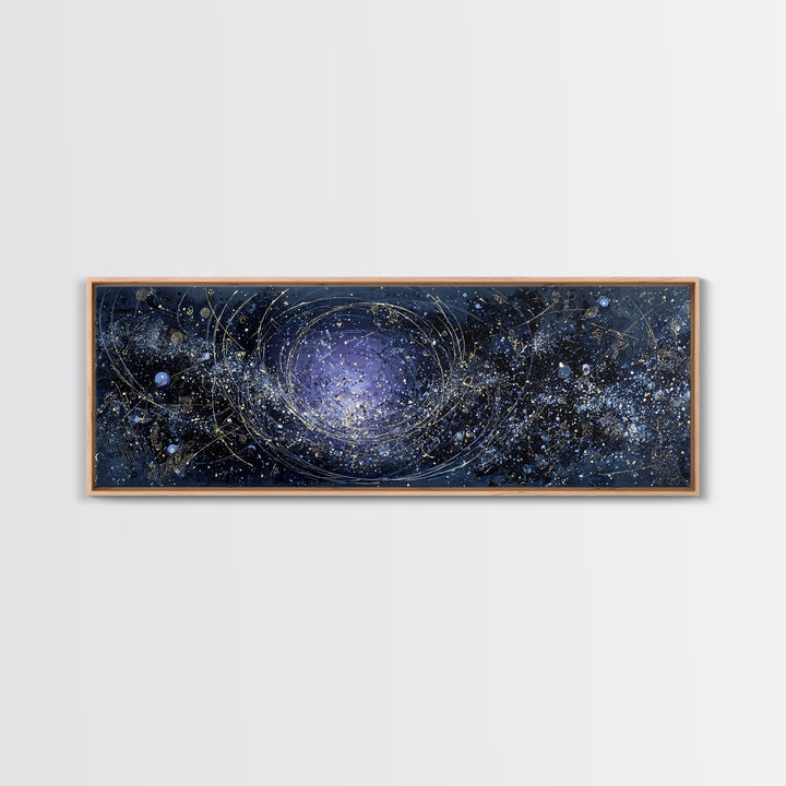 Minimal Moon and Stars Composition Framed Canvas Print, Guest Bedroom Art, Textured Painting, Bedroom Decor, Fine Art, Guest, GBA-3x1-56