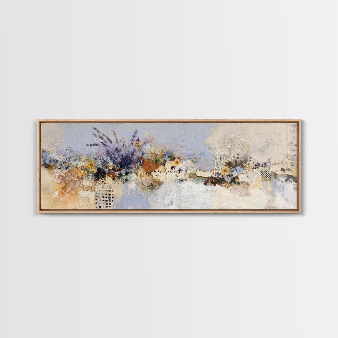 Lavender Field under Pale Sky Framed Canvas Print, Guest Bedroom Art, Wall Art, Bedroom Decor, Fine Art, Guest, New Home Gift, GBA-3x1-59