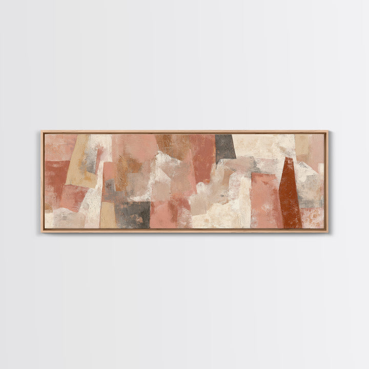 Warm Terracotta Shapes Canvas Print, Guest Bedroom Art, Gallery Decor, Bedroom Decor, Fine Art, Guest, Contemporary Art, GBA-3x1-62