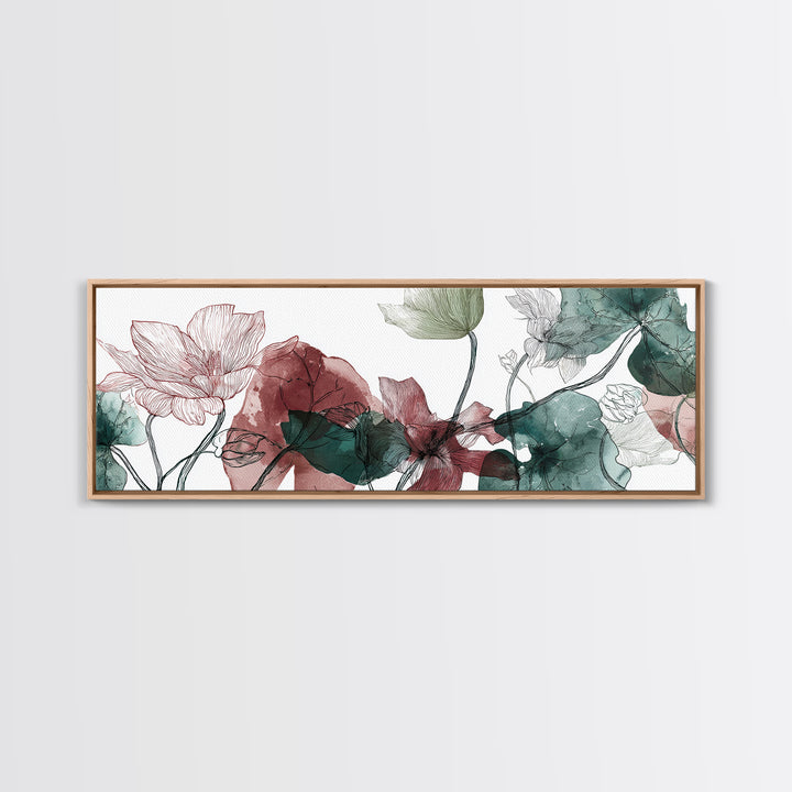 Gentle Botanical Line Drawing Trio Canvas Print, Guest Bedroom Art, Art Print, Bedroom Decor, Watercolor Art, Guest, Home, GBA-3x1-70