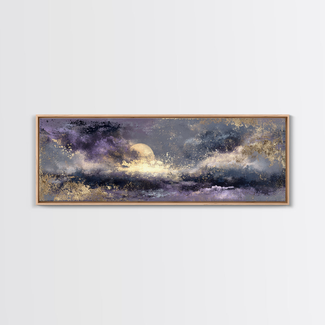 Minimal Moon and Stars Composition Canvas Print, Guest Bedroom Art, Poster, Bedroom Decor, Fine Art, Guest, Farmhouse Decor, GBA-3x1-80
