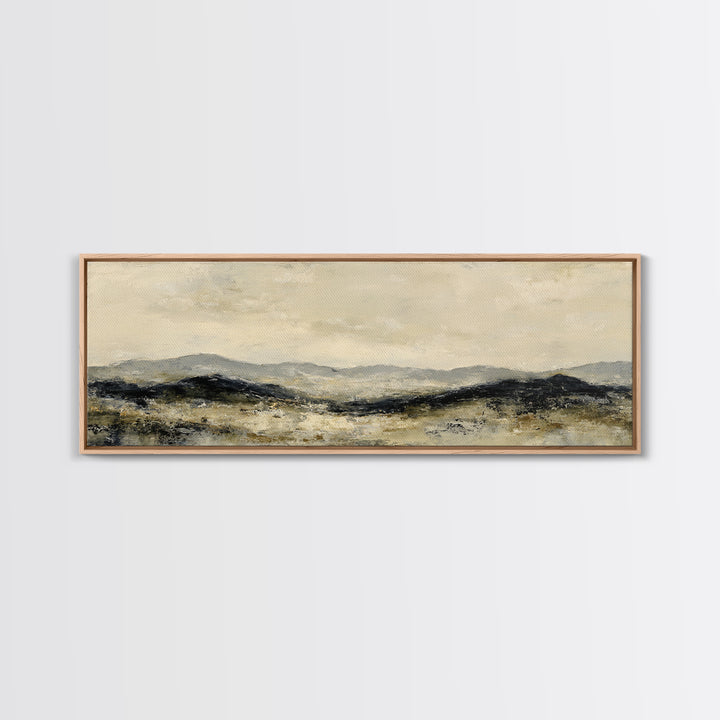 Gentle Rain over Distant Hills Canvas Print, Guest Bedroom Art, Minimalist Decor, Bedroom Decor, Oil Painting, Guest, GBA-3x1-88