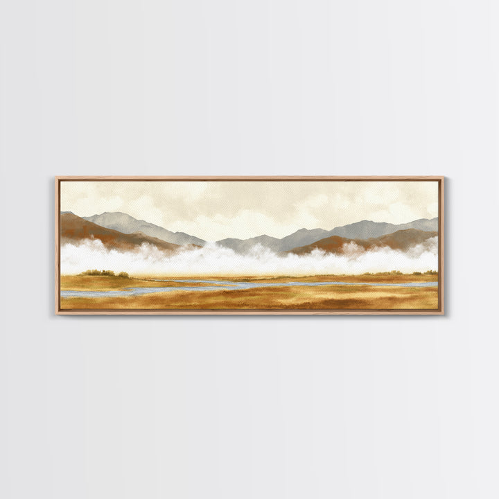 Soft Mountain Horizon Canvas Print, Guest Bedroom Art, Textured Painting, Bedroom Decor, Fine Art, Guest, Wall Art Prints, GBA-3x1-95