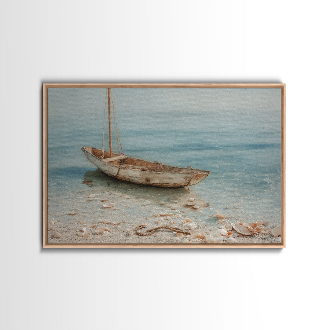 Soft Watercolor Sailboat on Quiet Water Canvas Print, Guest Bedroom Art, Wall Art Prints, Bedroom Decor, Oil Painting, Guest, GBA-3x2-22