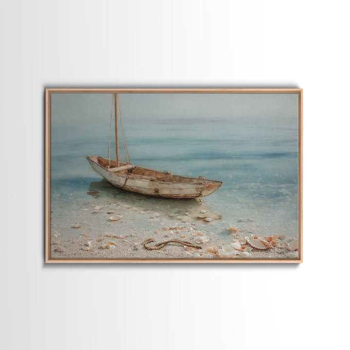 Soft Watercolor Sailboat on Quiet Water Canvas Print, Guest Bedroom Art, Wall Art Prints, Bedroom Decor, Oil Painting, Guest, GBA-3x2-22