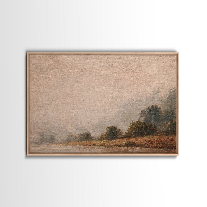 Gentle Rain over Distant Hills Framed Canvas Print, Guest Bedroom Art, Bedroom Decor, Fine Art, Guest, Above Bed Decor, GBA-3x2-28