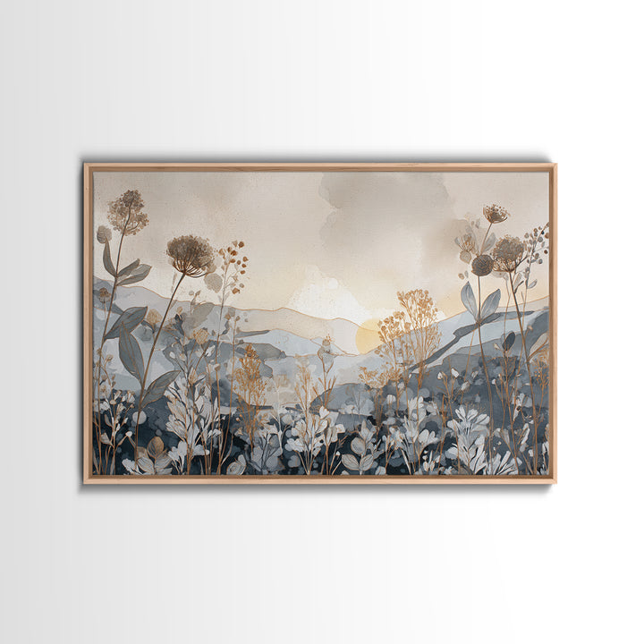 Gentle Botanical Line Drawing Trio Canvas Print, Guest Bedroom Art, Set of 3 Wall Art, Bedroom Decor, Watercolor Art, Guest, GBA-3x2-34