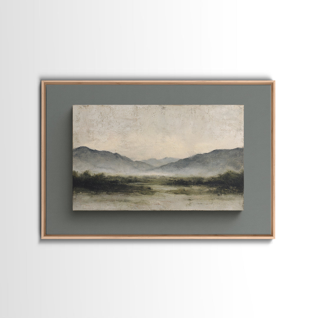 Gentle Rain over Distant Hills Canvas Print, Guest Bedroom Art, Prints, Bedroom Decor, Oil Painting, Guest 504, GBA-3x2-4