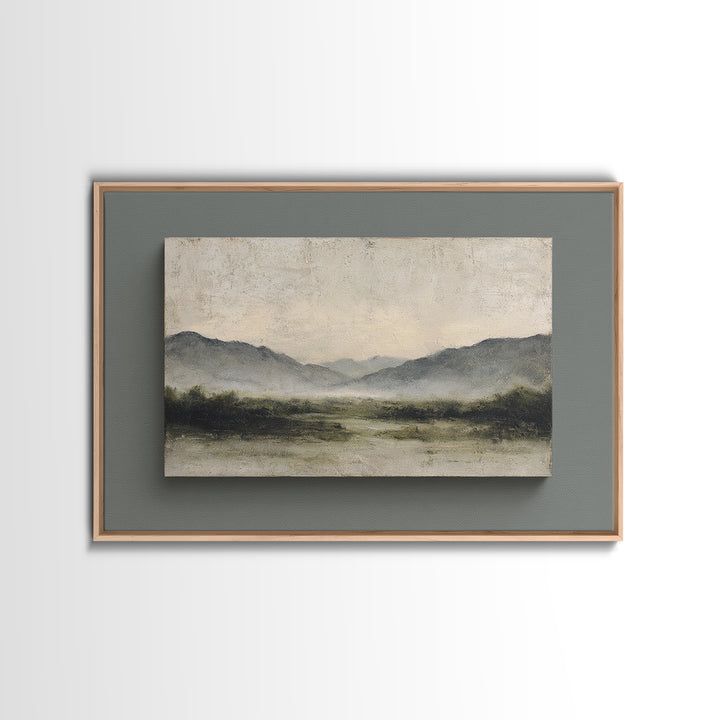 Gentle Rain over Distant Hills Canvas Print, Guest Bedroom Art, Prints, Bedroom Decor, Oil Painting, Guest 504, GBA-3x2-4