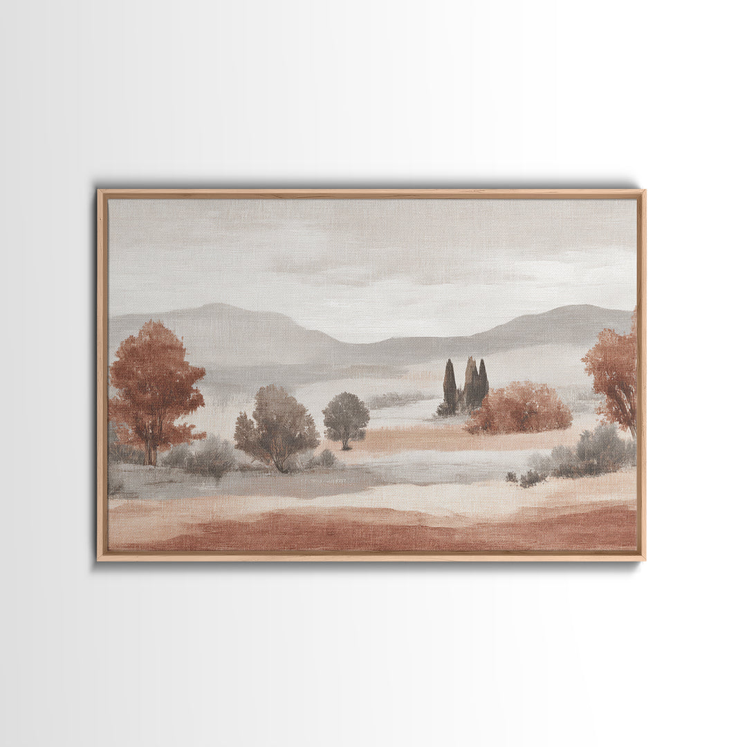 Warm Terracotta Shapes Framed Canvas Print, Guest Bedroom Art, Living Room Decor, Bedroom Decor, Guest, Farmhouse Wall Art, GBA-3x2-50