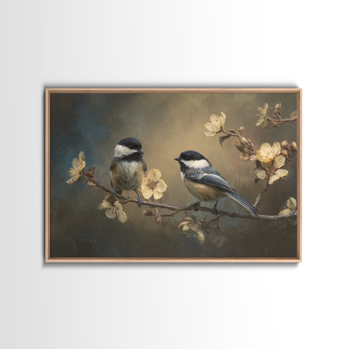 Small Bird Pair on Flowering Branch Canvas Print, Guest Bedroom Art, New Home, Bedroom Decor, Watercolor Art, Guest, GBA-3x2-56