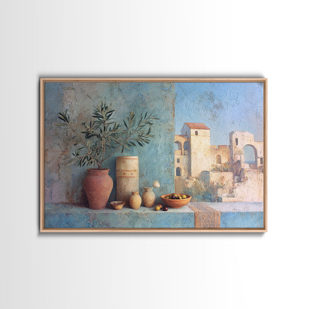 Olive Branch Still Life Framed Canvas Print, Guest Bedroom Art, Above Bed Decor, Bedroom Decor, Fine Art, Guest, Boho Decor, GBA-3x2-69