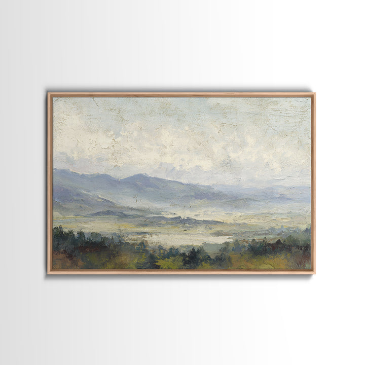 Gentle Rain over Distant Hills Canvas Print, Guest Bedroom Art, Farmhouse Wall Art, Bedroom Decor, Watercolor Art, Guest, GBA-3x2-76