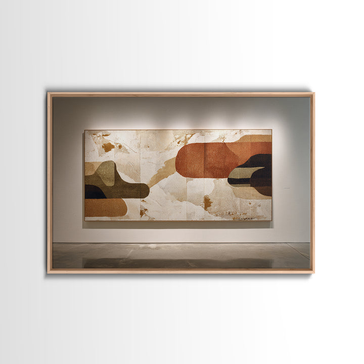 Warm Terracotta Shapes Canvas Print, Guest Bedroom Art, Cat Wall Art, Bedroom Decor, Fine Art, Guest, Fine Art Print, GBA-3x2-98