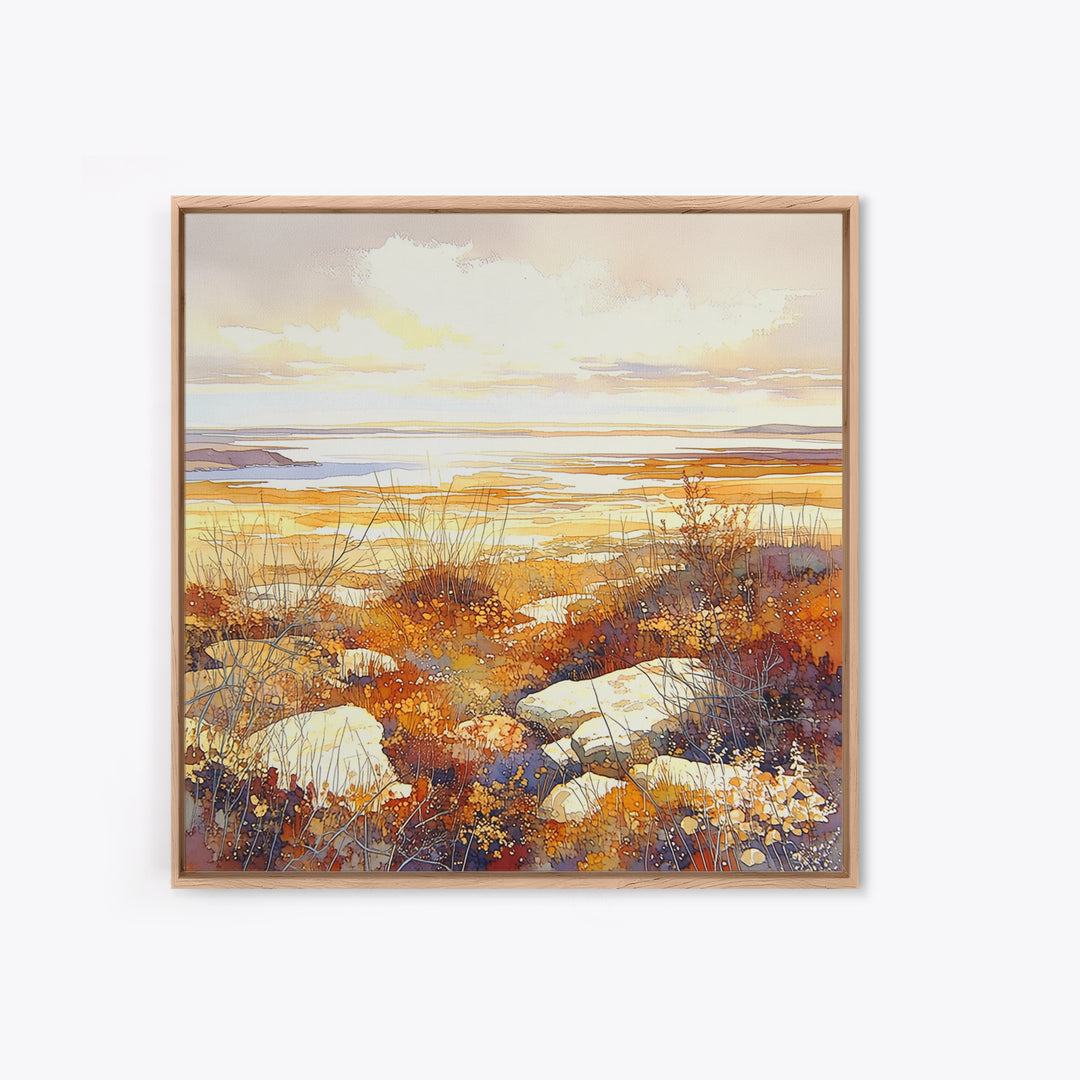 Quiet Abstract Landscape Framed Canvas Print, General Fine Art, Modern Decor, Living Room Decor, Fine Art, Poster, GEN-1x1-1