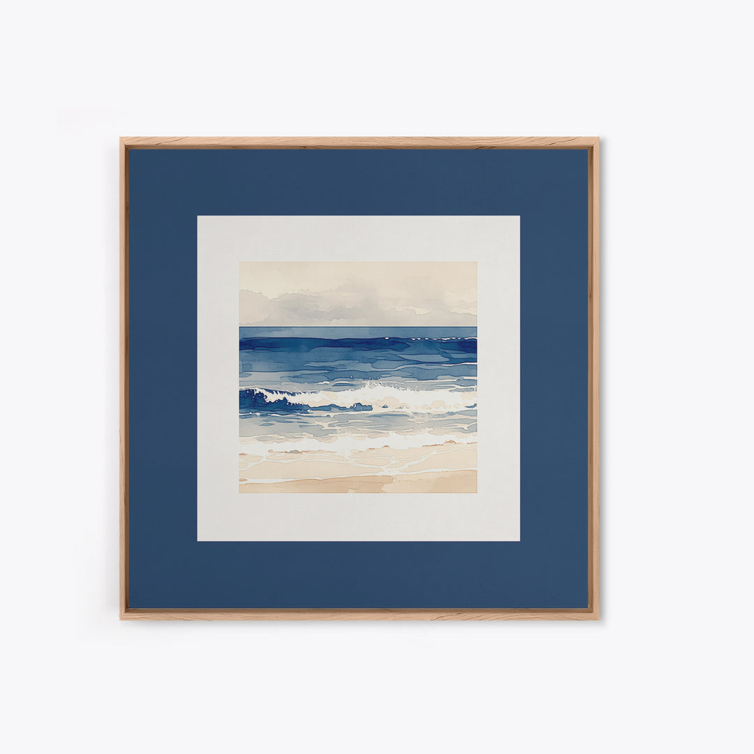 Coastal Water Study Framed Canvas Print, General Fine Art, Textured Painting, Living Room Decor, Fine Art, Art Prints, GEN-1x1-29