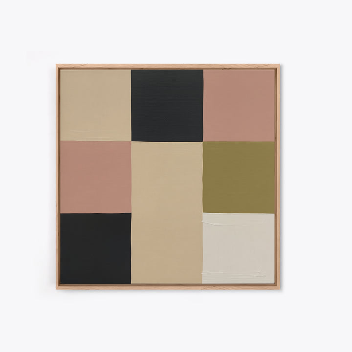 Modern Geometric Composition Framed Canvas Print, General Fine Art, Digital Print, Living Room Decor, Abstract Art, GEN-1x1-58