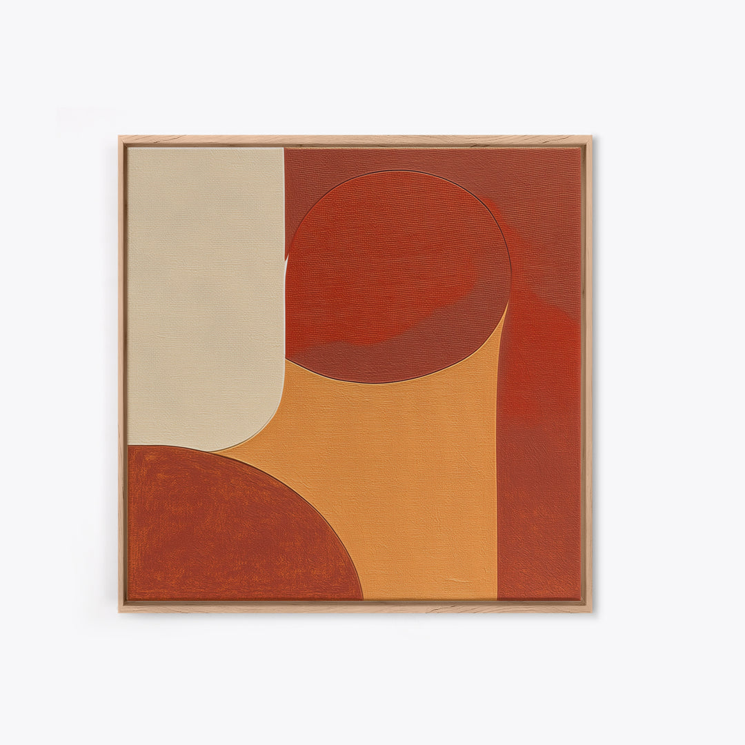 Warm Terracotta Abstract Framed Canvas Print, General Fine Art, Original Art, Living Room Decor, Abstract Art, GEN-1x1-6