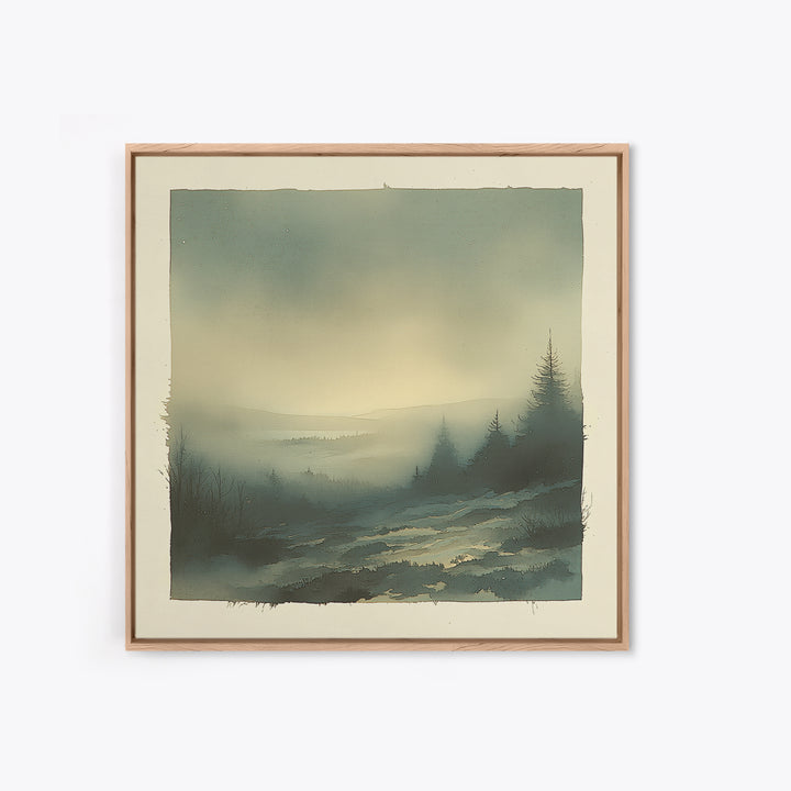 Elegant Ink Wash Landscape Framed Canvas Print, General Fine Art, Wall Hanging, Living Room Decor, Oil Painting, GEN-1x1-68