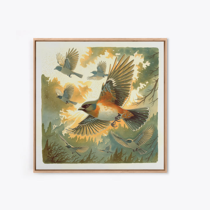 Minimal Birds in Flight over an Open Canvas Print, General Fine Art, Modern Decor, Living Room Decor, Fine Art, GEN-1x1-94