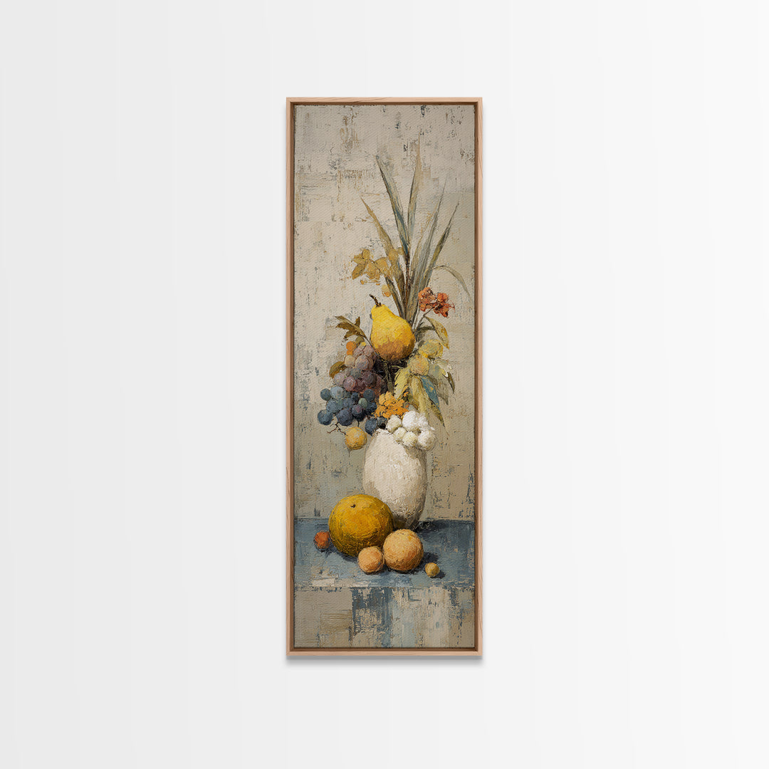 Simple Still Life of Fruit and Linen Canvas Print, General Fine Art, Abstract Art, Living Room Decor, Fine Art, GEN-1x3-100