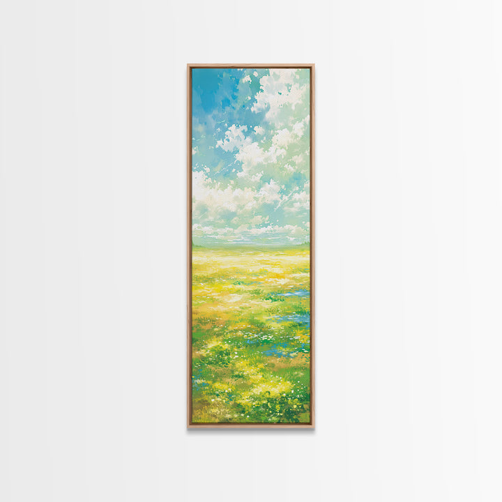 Sunlit Meadow with Loose Impressionist Brushwork Canvas Print, General Fine Art, Canvas Art, Living Room Decor, Fine Art, GEN-1x3-26