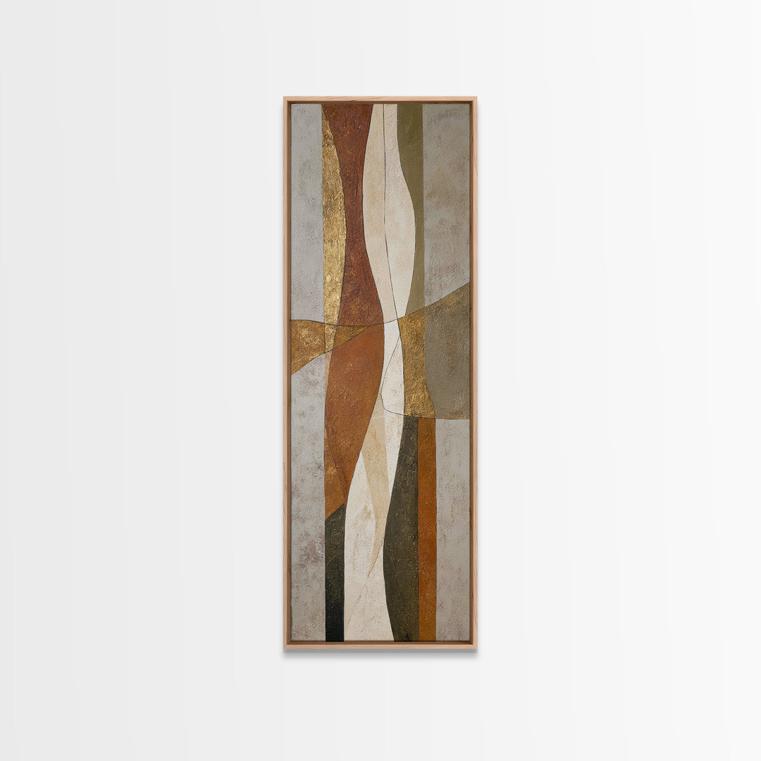 Earthy Plaster Texture Abstract Framed Canvas Print, General Fine Art, Print, Living Room Decor, Abstract Art, GEN-1x3-3