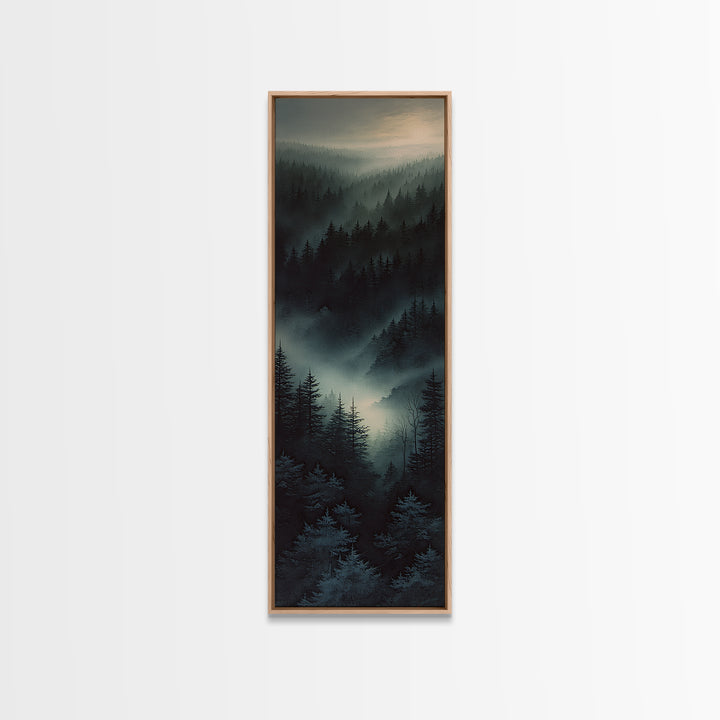 Moody Forest Clearing Canvas Print, General Fine Art, Digital Prints, Living Room Decor, Oil Painting, Large Wall Art, GEN-1x3-44