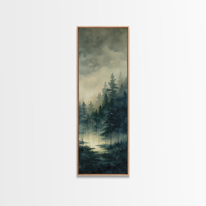Elegant Ink Wash Landscape Canvas Print, General Fine Art, Mid Century Modern, Living Room Decor, Fine Art, Bedroom Decor, GEN-1x3-56