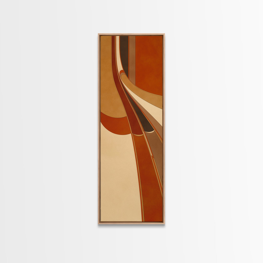 Warm Terracotta Abstract Framed Canvas Print, General Fine Art, Luxury Decor, Living Room Decor, Abstract Art, GEN-1x3-66