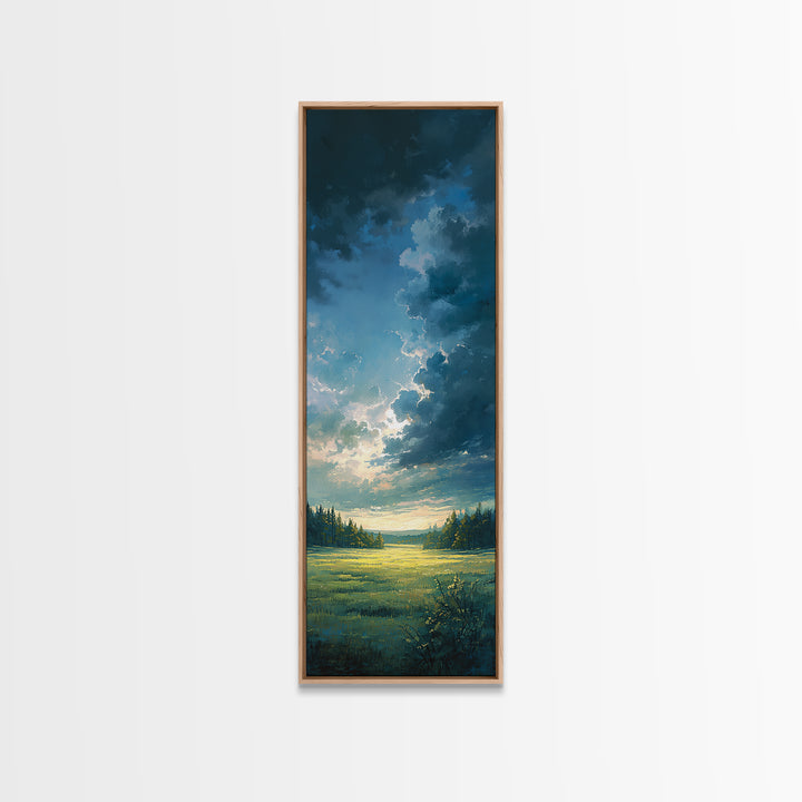 Sunlit Meadow with Loose Impressionist Brushwork Canvas Print, General Fine Art, Fine Art Print, Living Room Decor, GEN-1x3-74